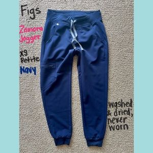 Figs Zamora Jogger Scrub Pants XS Petite Navy Blue